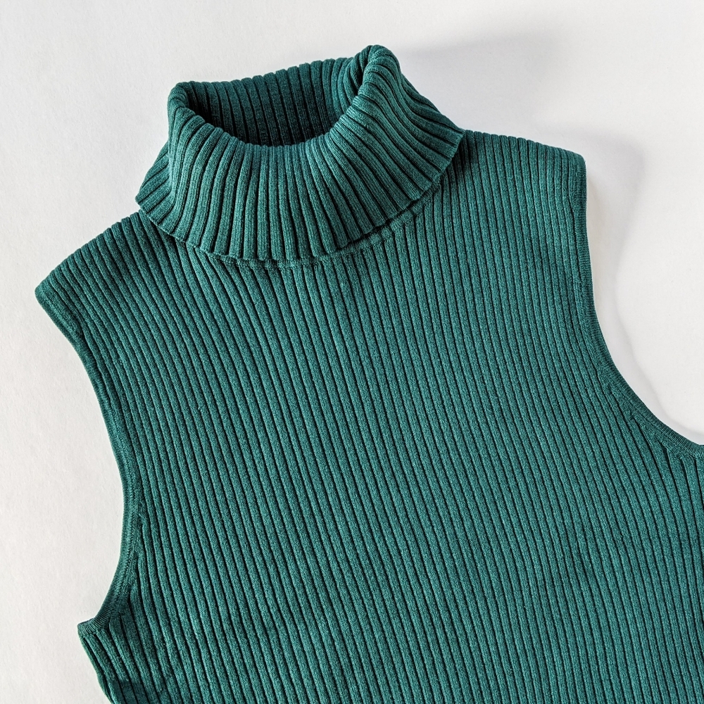 Vintage Knit Silk Blend Sleeveless Turtleneck